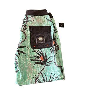 Rip Curl Ultimate Stretch Board Short New w Tags Men's Size 28 Pocket Aqua Gray